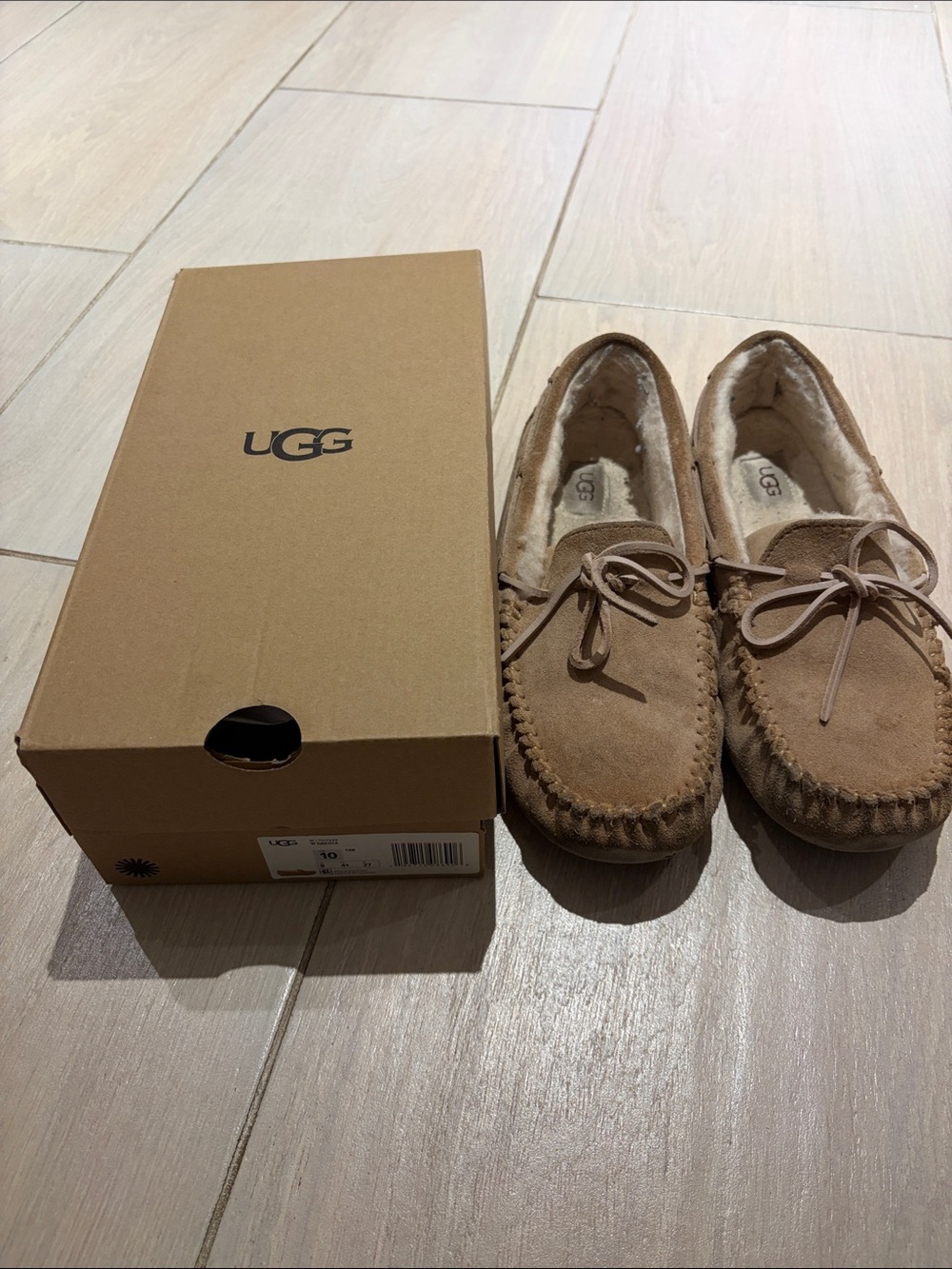 UGG Chestnut Suede Moccasin Slippers